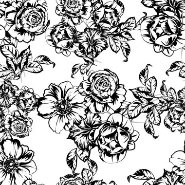vintage çiçek desen arka plan vektör çizim