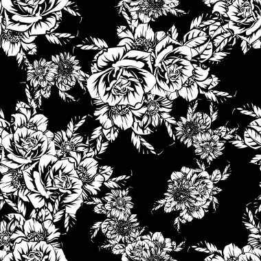 vintage çiçek desen arka plan vektör çizim