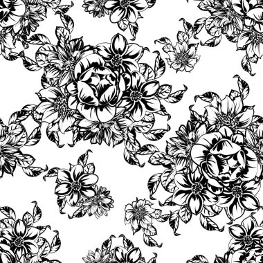 vintage çiçek desen arka plan vektör çizim