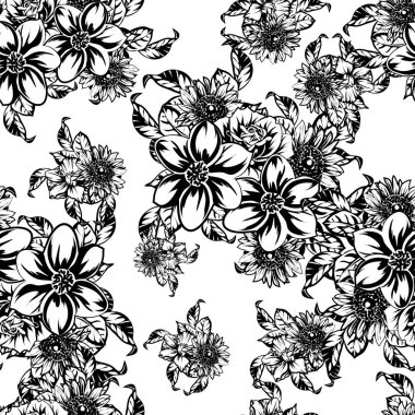 vintage çiçek desen arka plan vektör çizim