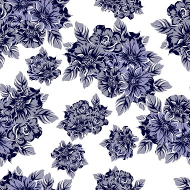 vintage çiçek desen arka plan vektör çizim