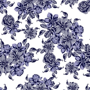 vintage çiçek desen arka plan vektör çizim