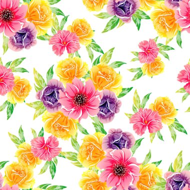 vektör çizim parlak çiçek desen arka plan