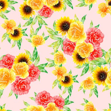 vektör çizim parlak çiçek desen arka plan