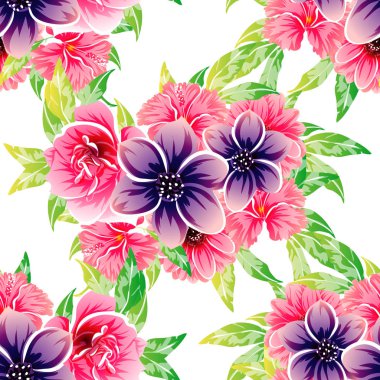 vektör çizim parlak çiçek desen arka plan