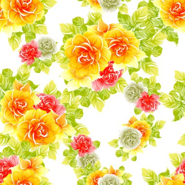 vektör çizim parlak çiçek desen arka plan