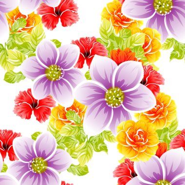 vektör çizim parlak çiçek desen arka plan