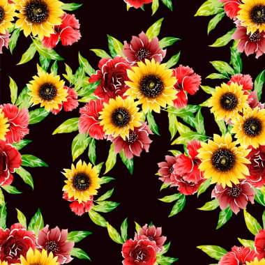 vektör çizim parlak çiçek desen arka plan