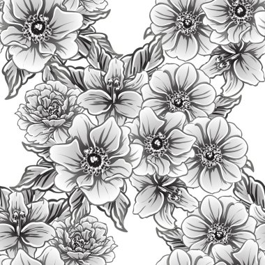 vintage çiçek desen arka plan vektör çizim