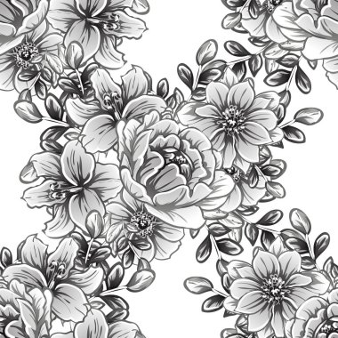 vintage çiçek desen arka plan vektör çizim