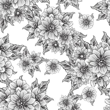 vintage çiçek desen arka plan vektör çizim