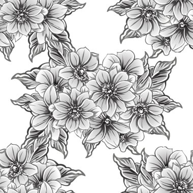 vintage çiçek desen arka plan vektör çizim