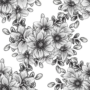 vintage çiçek desen arka plan vektör çizim