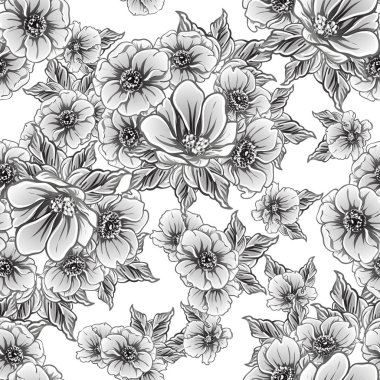 vintage çiçek desen arka plan vektör çizim