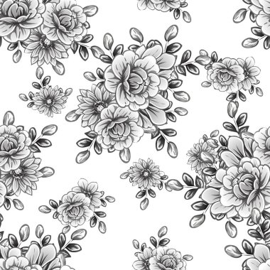 vintage çiçek desen arka plan vektör çizim