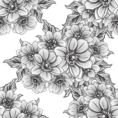 vintage çiçek desen arka plan vektör çizim
