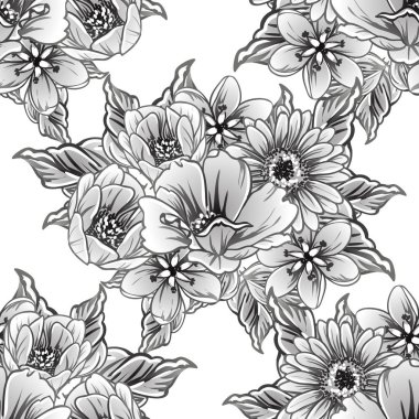 vintage çiçek desen arka plan vektör çizim