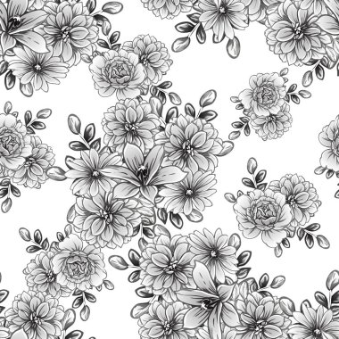 vintage çiçek desen arka plan vektör çizim