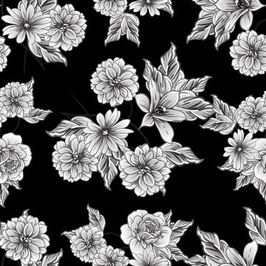 vintage çiçek desen arka plan vektör çizim