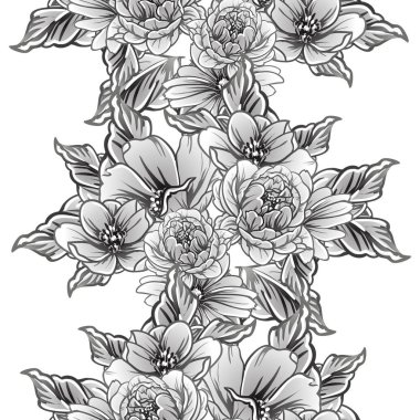 vintage çiçek desen arka plan vektör çizim