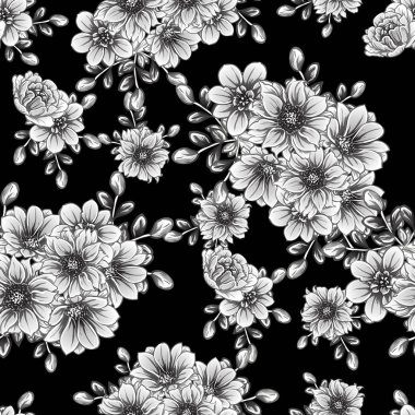 vintage çiçek desen arka plan vektör çizim