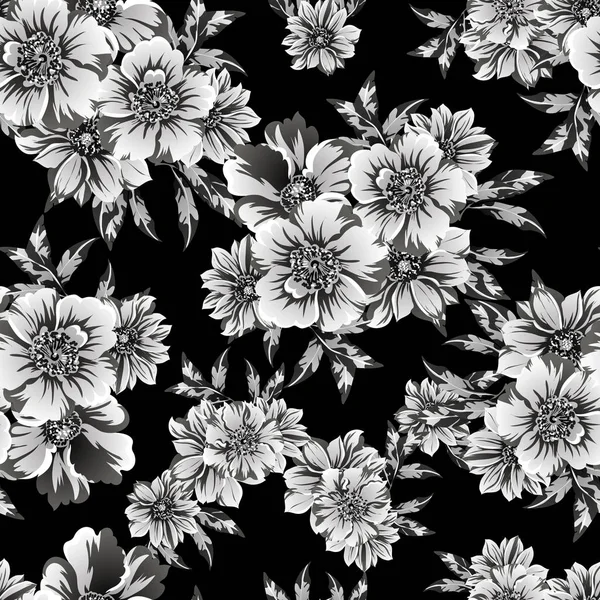 Illustration Vectorielle Fleurs Vintage Motif Fond — Image vectorielle