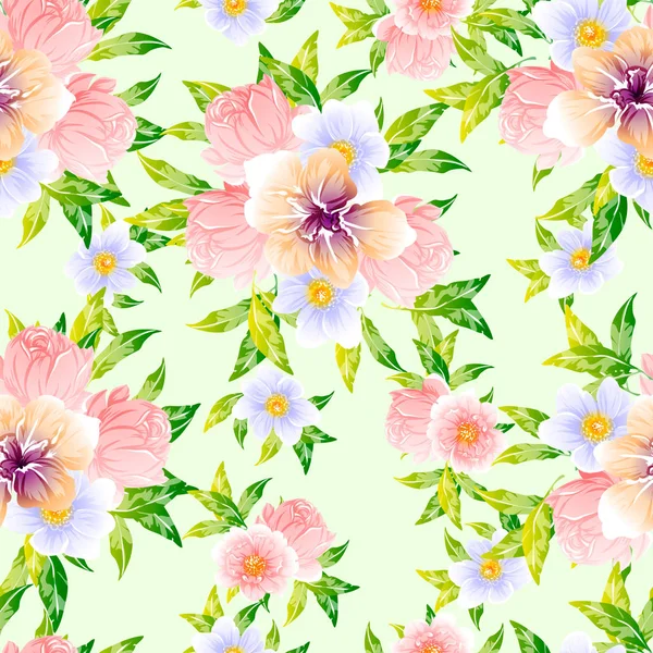 Illustration Vectorielle Fleurs Vives Motif Fond — Image vectorielle