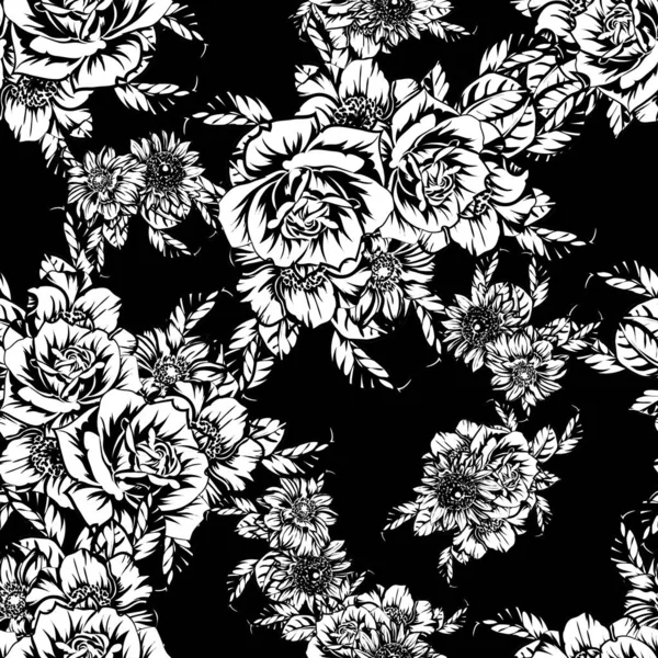 Vektor Illustration Von Vintage Blumen Muster Hintergrund — Stockvektor