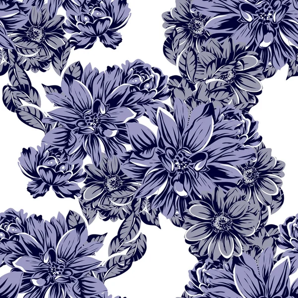 Vektor Illustration Von Vintage Blumen Muster Hintergrund — Stockvektor