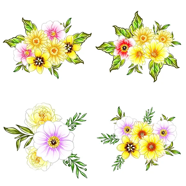 鮮やかな花パターン背景のベクトル イラスト — ストックベクタ