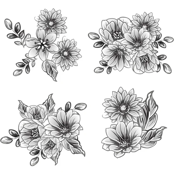 Vektorillustration Vintage Blommor Mönster Bakgrund — Stock vektor