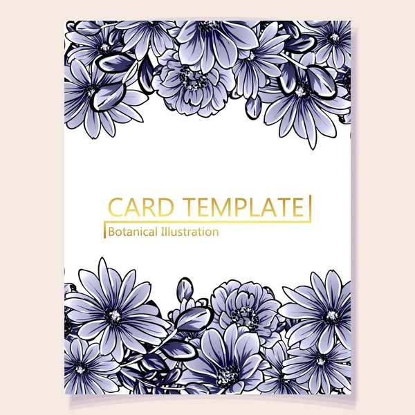 Illustration Vectorielle Carte Invitation Colorée Motif Fleurs Style Vintage — Image vectorielle