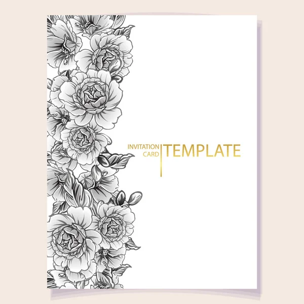 Illustration Vectorielle Carte Invitation Colorée Motif Fleurs Style Vintage — Image vectorielle