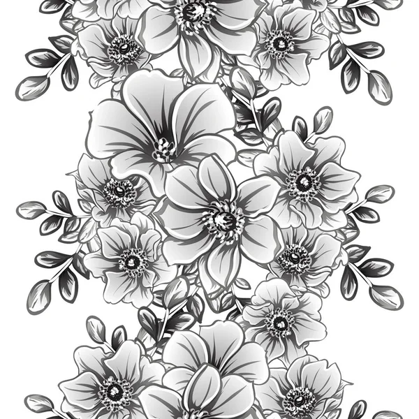 Vector Illustration Vintage Flowers Pattern Background — Stock Vector