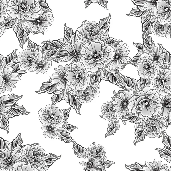 Vektor Illustration Von Vintage Blumen Muster Hintergrund — Stockvektor