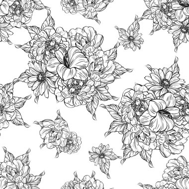 vintage çiçek desen arka plan vektör çizim