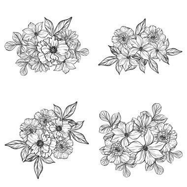 vintage çiçek desen arka plan vektör çizim