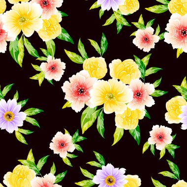 vektör çizim parlak çiçek desen arka plan