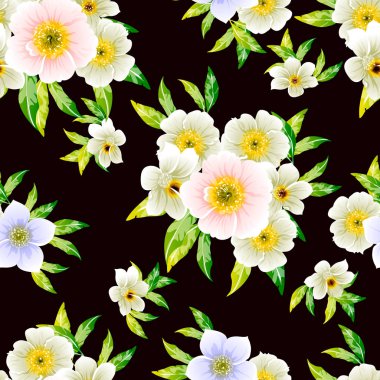 vektör çizim parlak çiçek desen arka plan