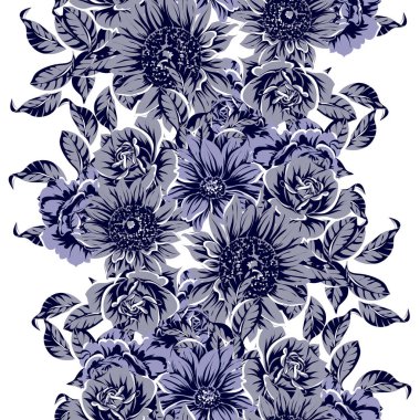 vintage çiçek desen arka plan vektör çizim