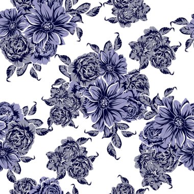 vintage çiçek desen arka plan vektör çizim