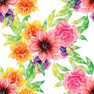 vektör çizim parlak çiçek desen arka plan