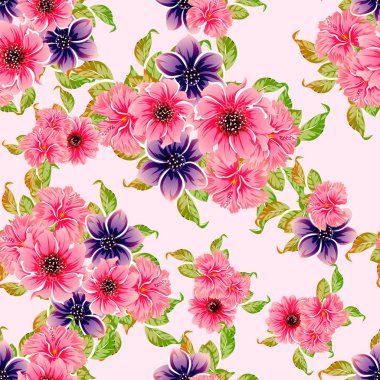 vektör çizim parlak çiçek desen arka plan