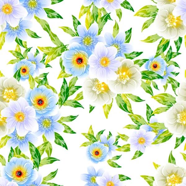 Vektor Illustration Von Hellen Blumen Muster Hintergrund — Stockvektor