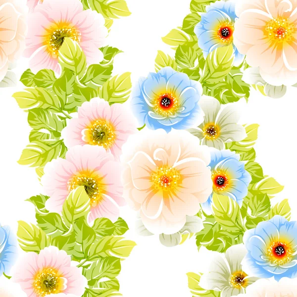 Vector Ilustración Flores Brillantes Patrón Fondo — Vector de stock