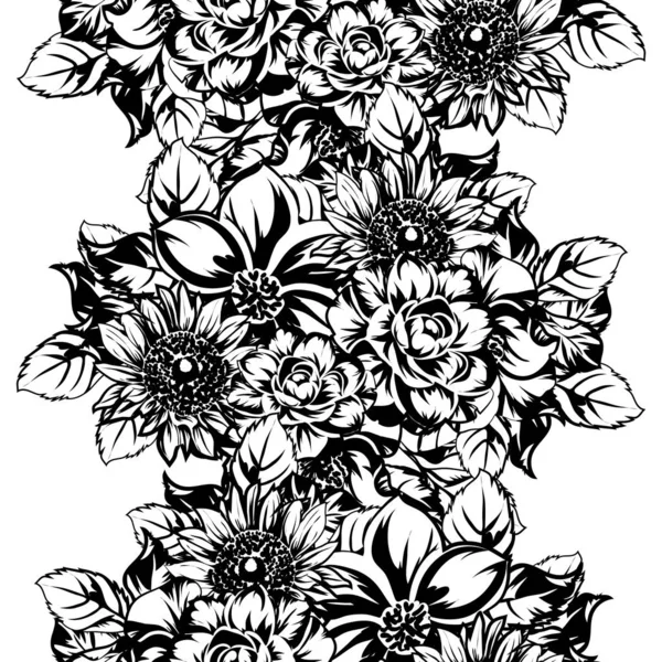 Vektor Illustration Von Vintage Blumen Muster Hintergrund — Stockvektor