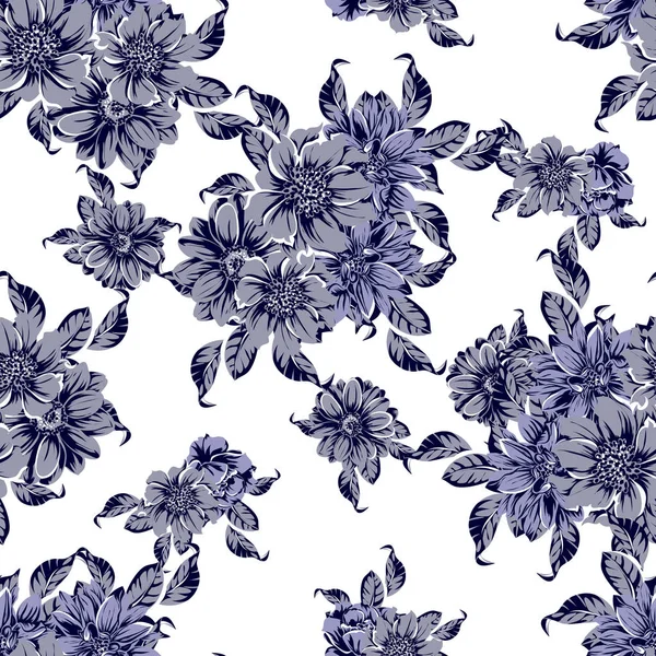 Illustration Vectorielle Fleurs Vintage Motif Fond — Image vectorielle