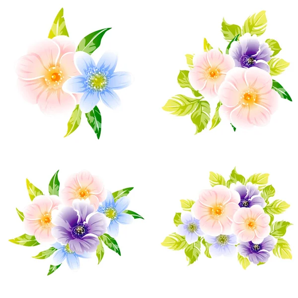 Illustrazione Vettoriale Fiori Luminosi Modello Sfondo — Vettoriale Stock