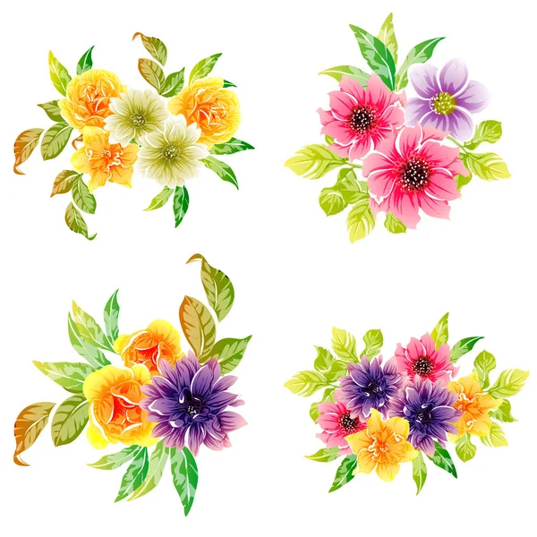 Vectorillustratie Van Heldere Bloemen Patroon Achtergrond — Stockvector