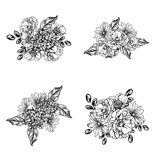 Illustration Vectorielle Fleurs Vintage Motif Fond — Image vectorielle